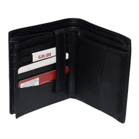    Čierna pánska kožená peňaženka Giudi, aktovka 13 × 10,5 cm
