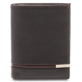    Čierna pánska stojaca kožená peňaženka Giudi Mendes 12,7 x 10 cm