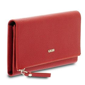    Giudi veľká červená dámska kožená peňaženka, aktovka 20 x 11,5 cm