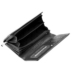    Dámska lakovaná peňaženka Gregorio, čierna, vzorovaná, 19 × 10 cm