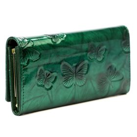    Dámska lakovaná peňaženka Gregorio kroko vzor bordová 18,5 × 10 cm