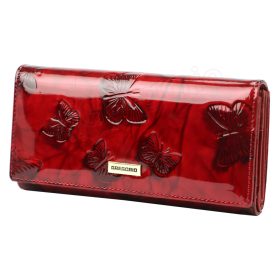    Gregorio veľká vzorovaná bordová dámska peňaženka 18,5 × 10 cm