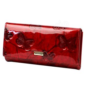    Veľká červená dámska peňaženka Gregorio s kroko vzorom 19,5 × 10 cm