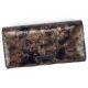 Dámska hnedá lakovaná peňaženka Gregorio s kroko vzorom 16,5 × 9 cm