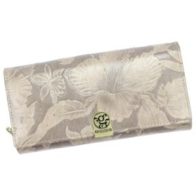   Gregorio veľká, vzorovaná béžová dámska peňaženka 19,5 × 10 cm