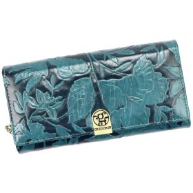    Dámska peňaženka Gregorio veľká vzorovaná tyrkysová 19,5 × 10 cm