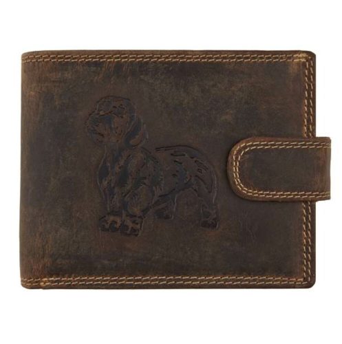  Kožená peňaženka Giorgio Carelli s motívom psíka jazvečíka, RFID ochrana