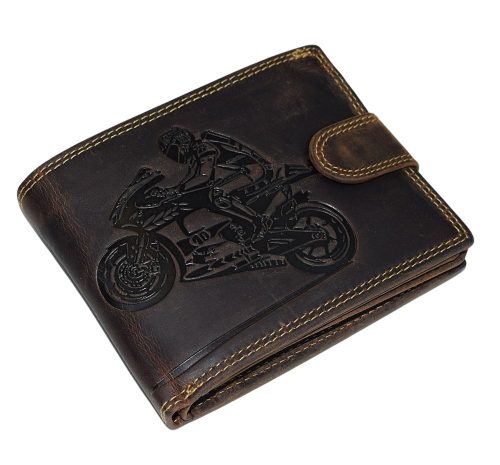  Kožená peňaženka Giorgio Carelli s motívom motorky, RFID ochrana