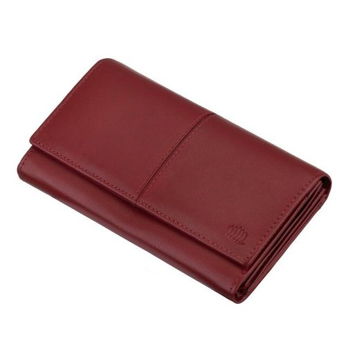  Dámska saténová červená kožená peňaženka Giorgio Carelli