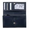  Dámska saténová modrá kožená peňaženka Giorgio Carelli