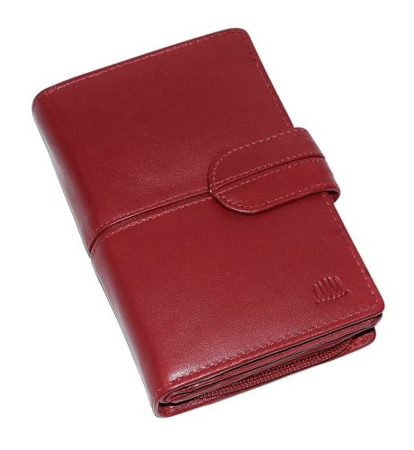  Dámska červená kožená peňaženka s krížovým remienkom Giorgio Carelli s RFID ochranou