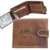  Giorgio Carelli: Rybárska kožená peňaženka so vzorom kapra, RFID ochrana
