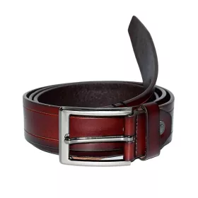  Tmavohnedý kožený pánsky opasok Giorgio Carelli, 130 cm