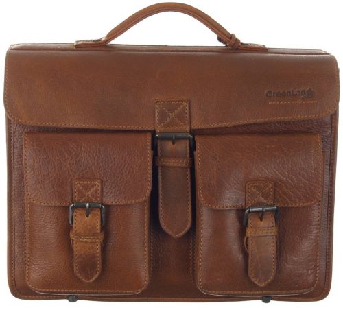  GreenLand Classic unisex kožená aktovka, taška cez rameno 41 x 30 cm