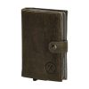  Hide&Stiches tmavozelená kožená vyskakovacia mini peňaženka, držiak na karty 10×7 cm