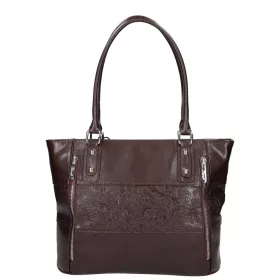    Karen Oliwia čierno-grafitová dámska vláknitá kožená kabelka, taška cez rameno