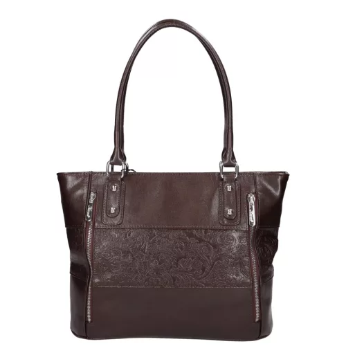  Karen Oliwia čierno-grafitová dámska vláknitá kožená kabelka, taška cez rameno