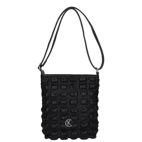  Karen Salomé čierna, dámska taška cez rameno z vláknitej kože, bočná taška