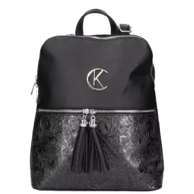    Karen Oliwia čierno-grafitová dámska vláknitá kožená kabelka, taška cez rameno