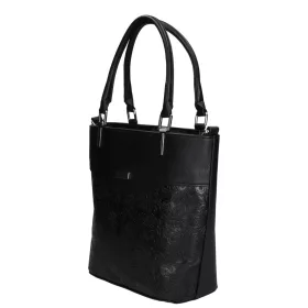    Karen Oliwia čierno-grafitová dámska vláknitá kožená kabelka, taška cez rameno