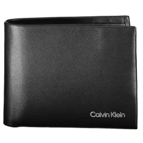   Čierna kožená peňaženka Calvin Klein, pánska RFID 11 x 10 cm