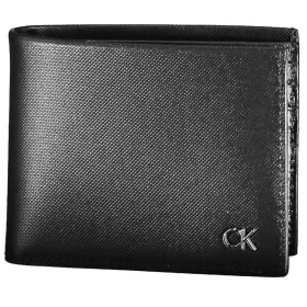    Čierna kožená peňaženka Calvin Klein, pánska RFID 11 x 9 cm