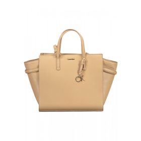    Dámska kabelka Calvin Klein béžovej farby, taška cez rameno 43 x 30 x 16 cm