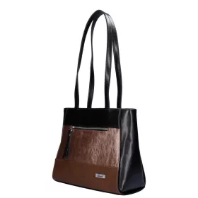    Karen Mirela čierno-hnedá, dámska taška cez rameno z vláknitej kože