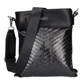    Karen Mili lesklá, čierna, dámska vláknitá kožená kabelka, taška cez rameno