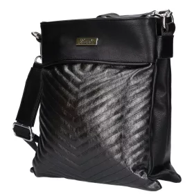    Karen Mili lesklá, čierna, dámska vláknitá kožená kabelka, taška cez rameno