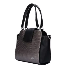    Karen Oliwia čierno-grafitová dámska vláknitá kožená kabelka, taška cez rameno