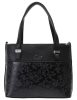  Čierno-kvetinová, elegantná, dámska kabelka z vláknitej kože Karen Noémie