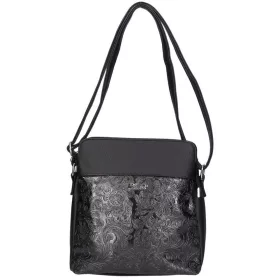    Karen Lena čierna, dámska kabelka z vláknitej kože, taška cez rameno