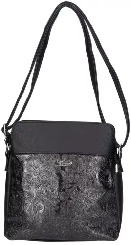  Karen Lena čierna, dámska kabelka z vláknitej kože, taška cez rameno