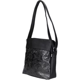    Karen Lena čierna, dámska kabelka z vláknitej kože, taška cez rameno