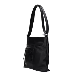    Karen Lena čierna, dámska kabelka z vláknitej kože, taška cez rameno