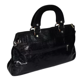    Rialto čierna talianska kožená dámska kabelka s popruhom cez rameno 40 x 12,5 cm
