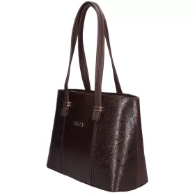    Karen Oliwia čierno-grafitová dámska vláknitá kožená kabelka, taška cez rameno