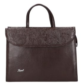    Karen Carla čierno-kvetinová dámska aktovka z vláknitej kože