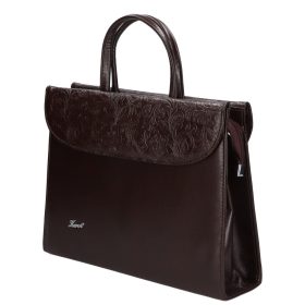    Karen Carla čierno-kvetinová dámska aktovka z vláknitej kože