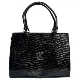    Karen Ranie béžovo-krokodová, dámska kabelka z vláknitej kože, taška cez rameno