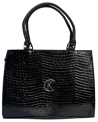 Karen Ranie béžovo-krokodová, dámska kabelka z vláknitej kože, taška cez rameno
