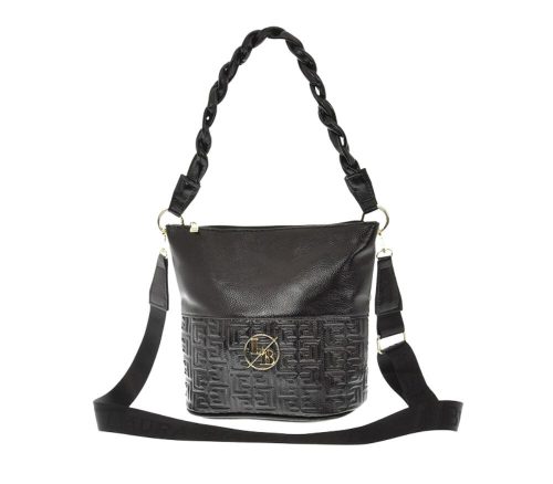  Laura Biaggi vzorovaná, čierna dámska kabelka, taška cez rameno