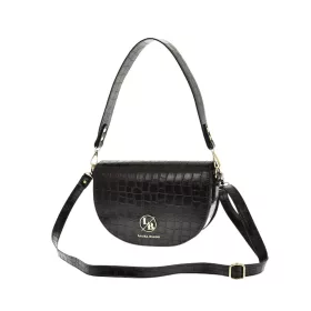    Laura Biaggi čierna, dámska kabelka s kroko vzorom, taška cez rameno