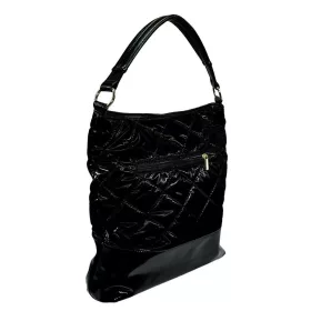    Prešívaná čierna dámska kabelka Laura Biaggi, taška cez rameno
