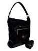  Prešívaná čierna dámska kabelka Laura Biaggi, taška cez rameno