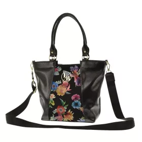    Dámska kabelka Laura Biaggi čierny kvetinový vzor, taška cez rameno