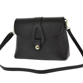    Laura Biaggi čierna dámska kožená kabelka, taška cez rameno