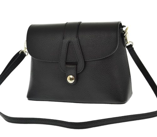  Laura Biaggi čierna dámska kožená kabelka, taška cez rameno