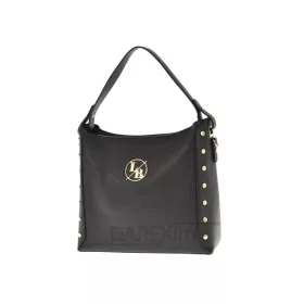    Laura Biaggi čierna dámska kožená kabelka, taška cez rameno